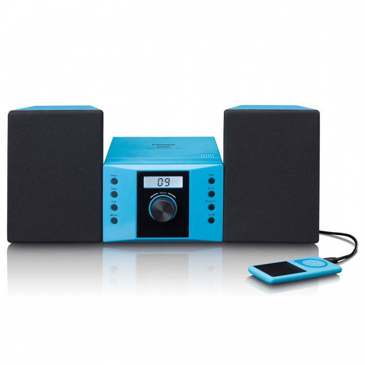 Lenco Stereo system with FM radio and CD player Blue