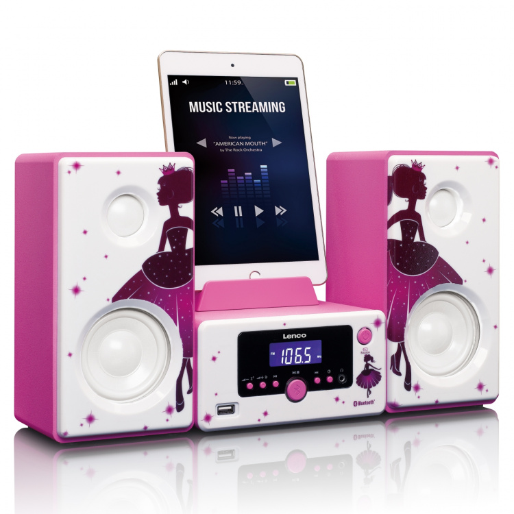 Lenco Micro set alarm clock Bluetooth® FM radio USB aux-in Princess Lenco Micro set alarm clock Bluetooth® FM radio USB aux-in Princess