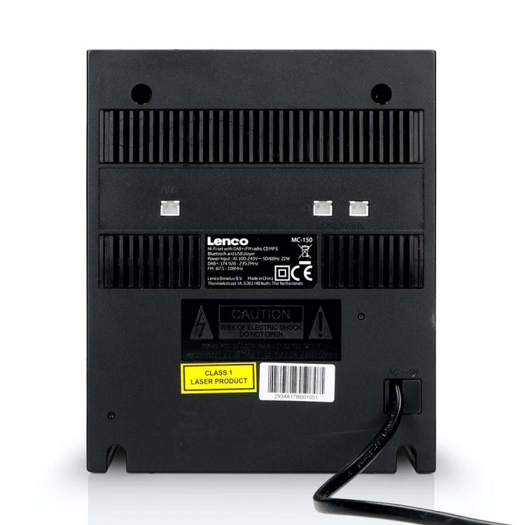 Lenco Micro set with DAB+/FM/CD/Bluetooth® & USB player - Black Lenco Micro set with DAB+/FM/CD/Bluetooth® & USB player - Black