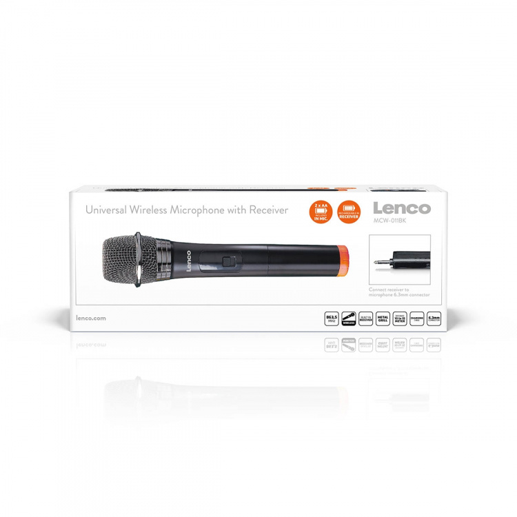 Lenco Microphone | Wireless | with 6,3 mm battery powered receiver