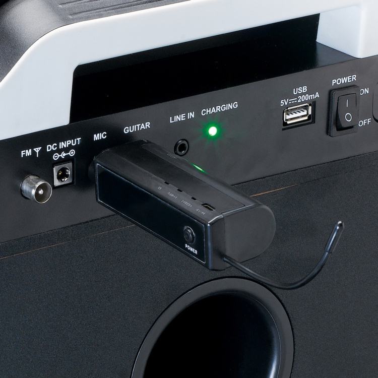 Lenco Set of 2 wireless microphones with portable battery powered receiver Lenco Set of 2 wireless microphones with portable battery powered receiver