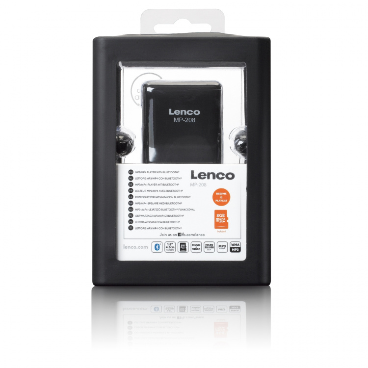Lenco MP3/MP4 Player with Bluetooth® Black