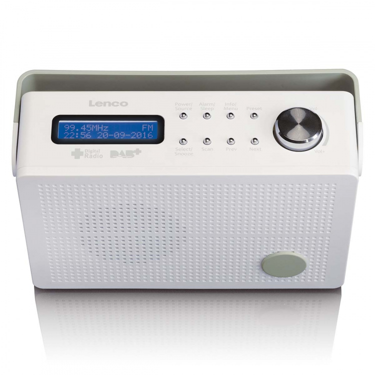 Lenco Portable DAB+/FM radio with alarm function White Lenco Portable DAB+/FM radio with alarm function White