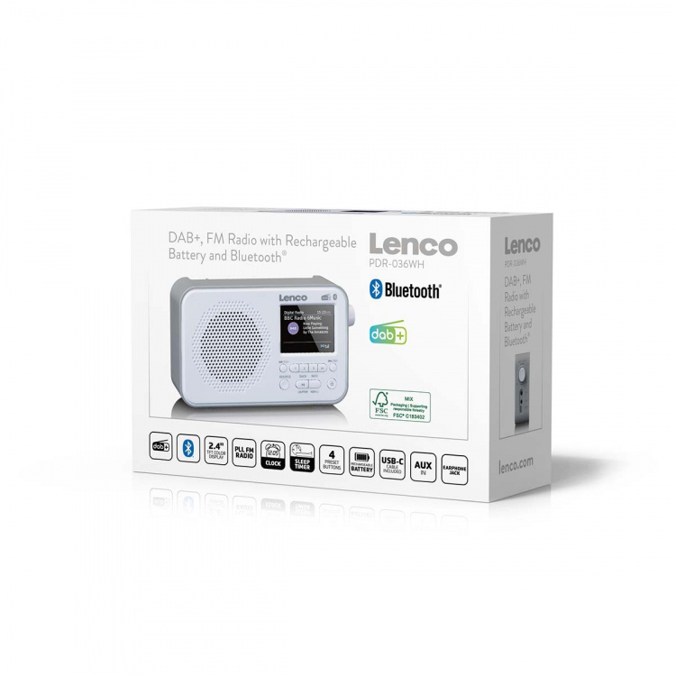 Lenco Portable DAB+ FM radio with Bluetooth® 2,4