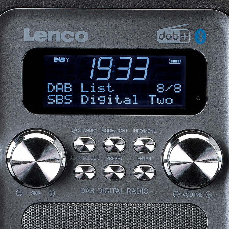Lenco Portable DAB+ FM Radio with Bluetooth® and AUX-input, rechargeable battery Black Lenco Portable DAB+ FM Radio with Bluetooth® and AUX-input, rechargeable battery Black