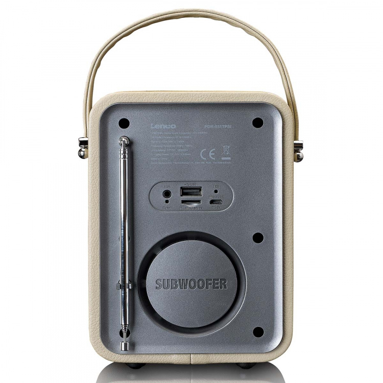 Lenco Portable DAB+ FM Radio with Bluetooth® and AUX-input, rechargeable battery Taupe Lenco Portable DAB+ FM Radio with Bluetooth® and AUX-input, rechargeable battery Taupe