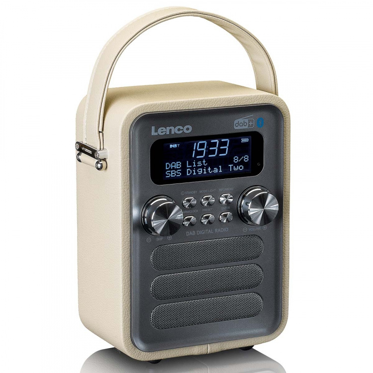 Lenco Portable DAB+ FM Radio with Bluetooth® and AUX-input, rechargeable battery Taupe Lenco Portable DAB+ FM Radio with Bluetooth® and AUX-input, rechargeable battery Taupe