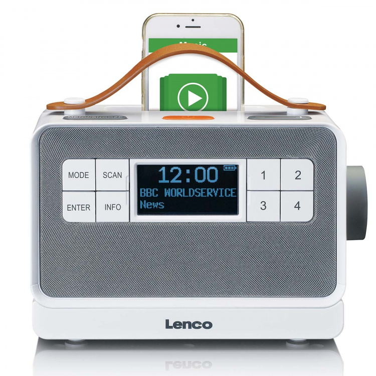 Lenco Portable FM/DAB+ radio with big buttons and 
