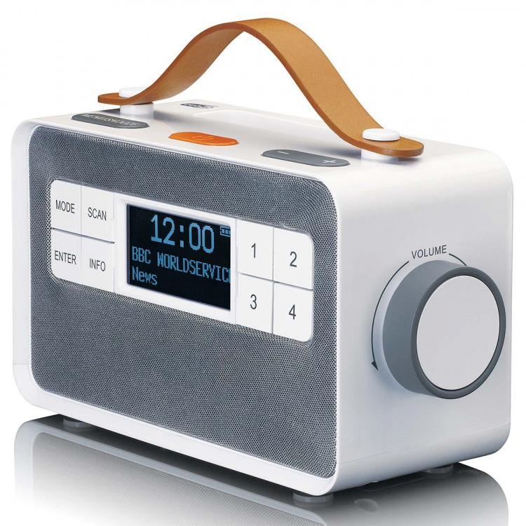 Lenco Portable FM/DAB+ radio with big buttons and 