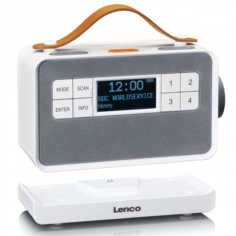 Lenco Portable FM/DAB+ radio with big buttons and 