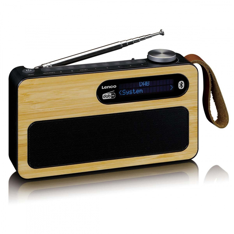Lenco Portable DAB+/ FM radio with Bluetooth® bamboo Black Lenco Portable DAB+/ FM radio with Bluetooth® bamboo Black