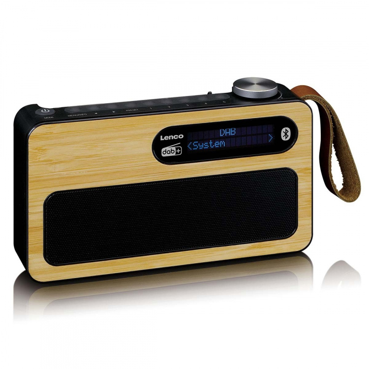 Lenco Portable DAB+/ FM radio with Bluetooth® bamboo Black Lenco Portable DAB+/ FM radio with Bluetooth® bamboo Black