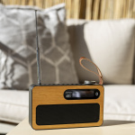 Lenco Portable DAB+/ FM radio with Bluetooth® bamboo Black Lenco Portable DAB+/ FM radio with Bluetooth® bamboo Black