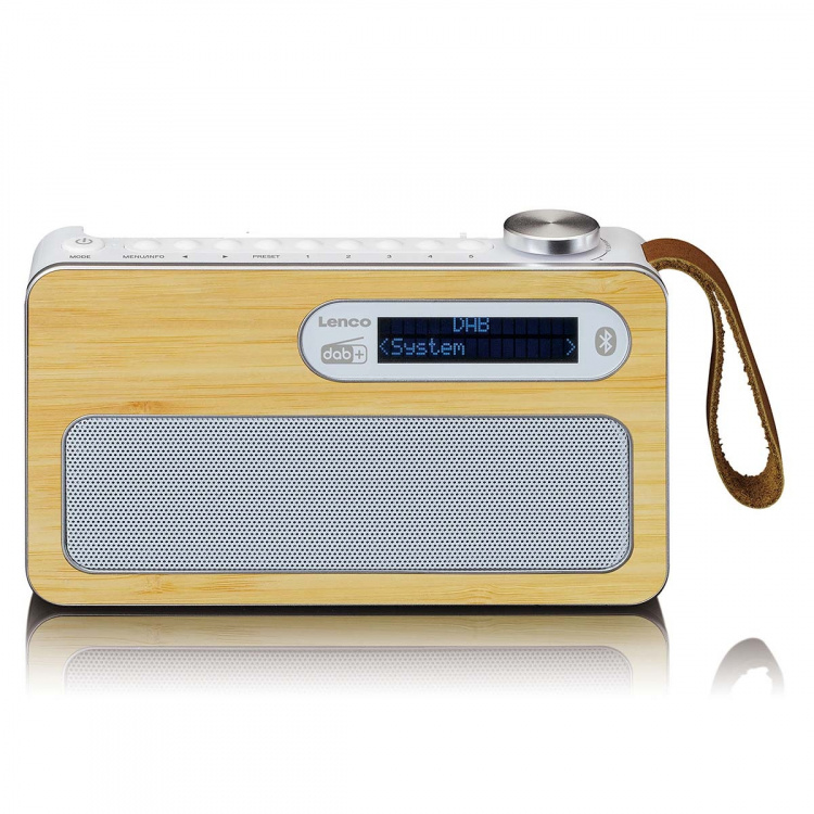 Lenco Portable DAB+/ FM radio with Bluetooth® Bamboo White Lenco Portable DAB+/ FM radio with Bluetooth® Bamboo White