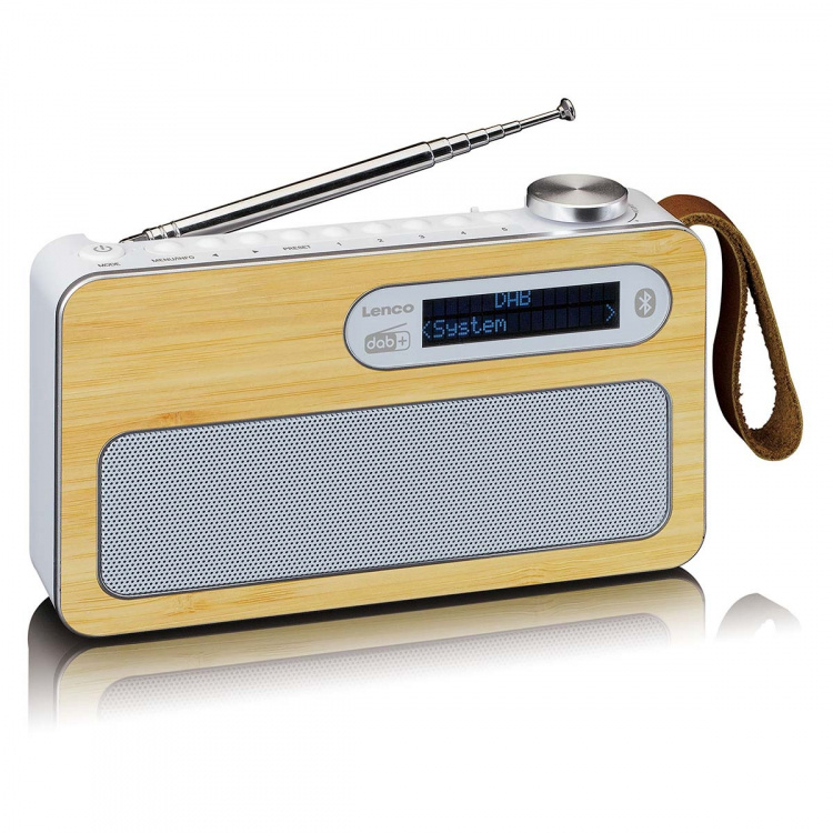 Lenco Portable DAB+/ FM radio with Bluetooth® Bamboo White Lenco Portable DAB+/ FM radio with Bluetooth® Bamboo White