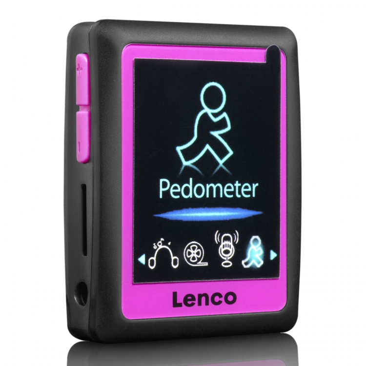 Lenco MP3/4 Player with Pedometer 4GB Pink