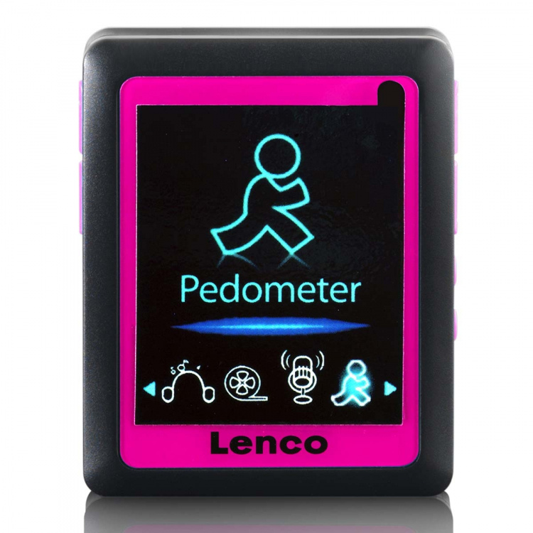 Lenco MP3/4 Player with Pedometer 4GB Pink