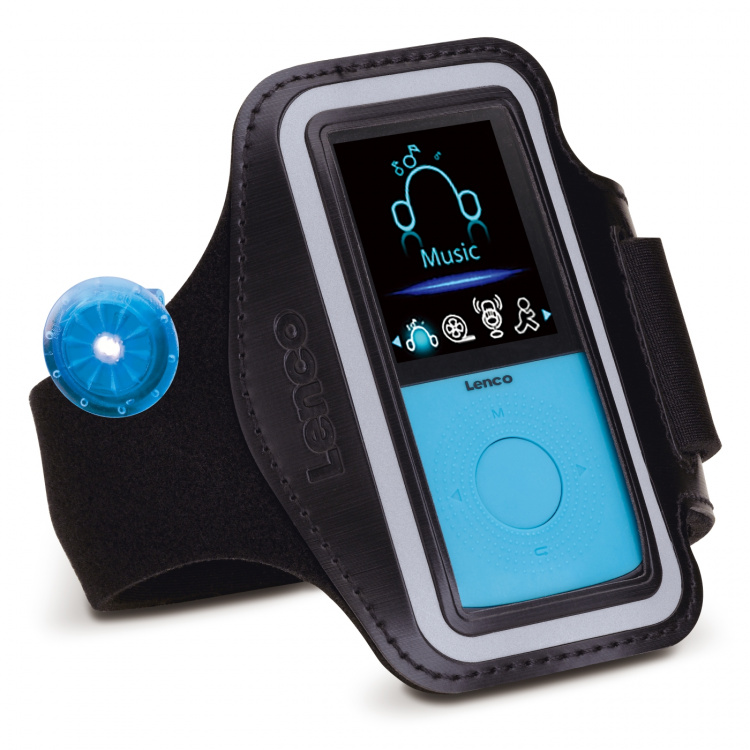 Lenco Sport MP3/4 Player with Pedometer Sport Earplugs and Sport Wristband Blue Lenco Sport MP3/4 Player with Pedometer Sport Earplugs and Sport Wristband Blue