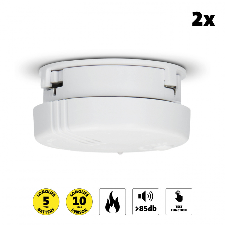 Alecto Mini smoke detector 5 year battery 2 pack Alecto Mini smoke detector 5 year battery 2 pack