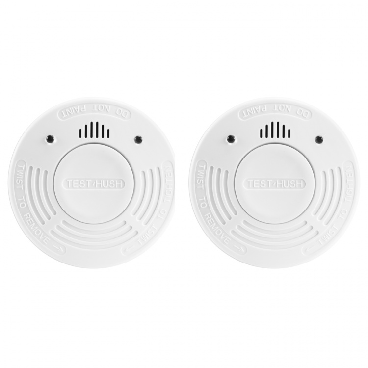 Alecto Smoke detector with 10 year battery + hush 2 pack