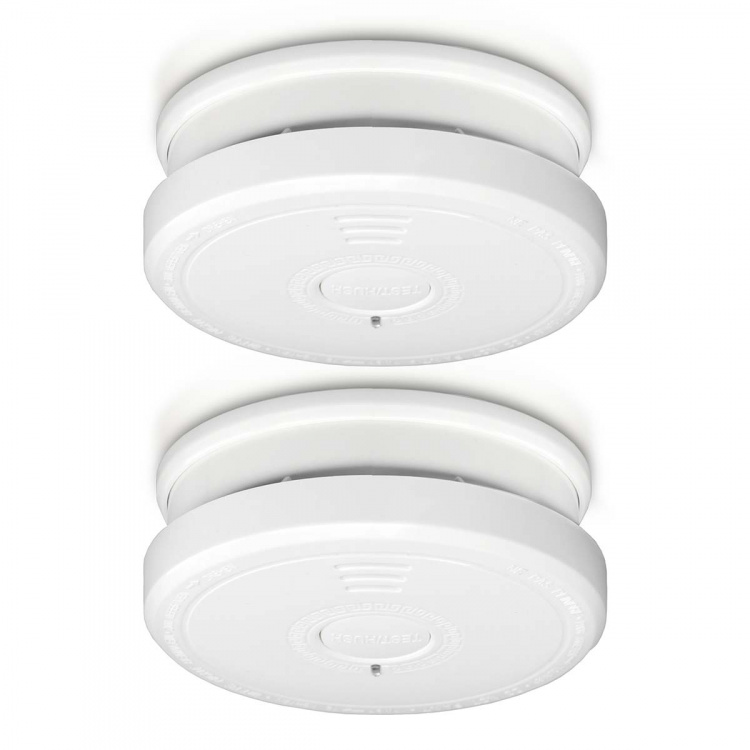 Alecto Smoke detector with hush button 2 pack White