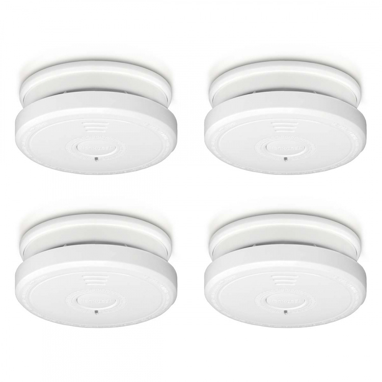 Alecto Smoke detector with hush button 4-pack White