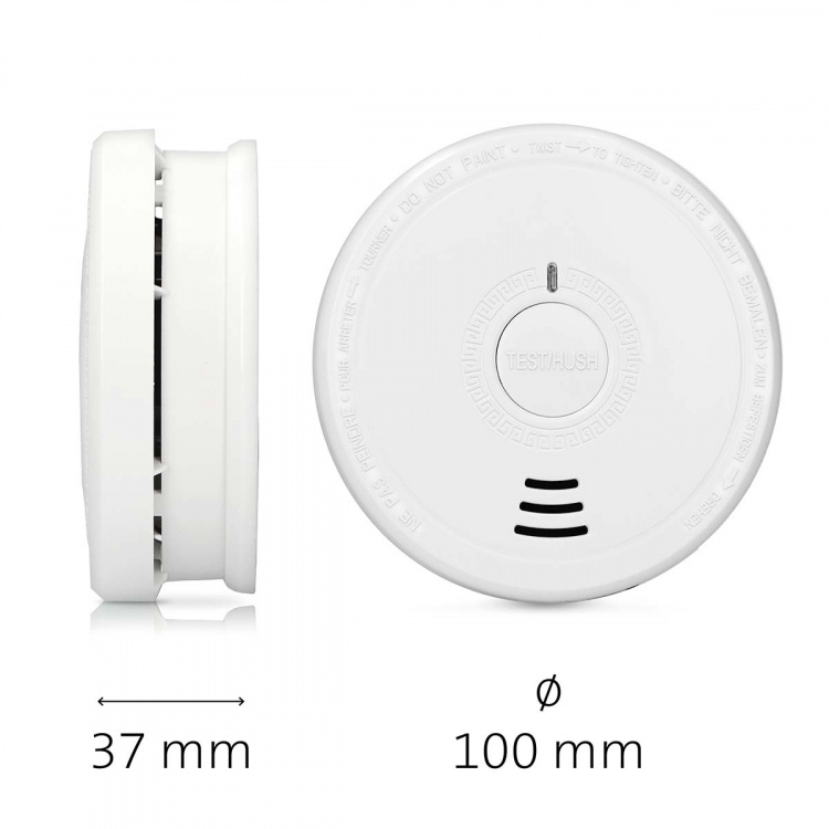 Alecto Smoke detector with hush button 4-pack White
