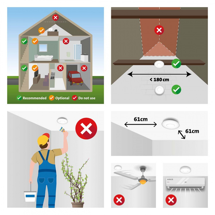 Alecto Design smoke detector with 10 year battery White Alecto Design smoke detector with 10 year battery White