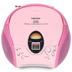 Lenco Portable stereo FM radio with CD player Pink Lenco Portable stereo FM radio with CD player Pink