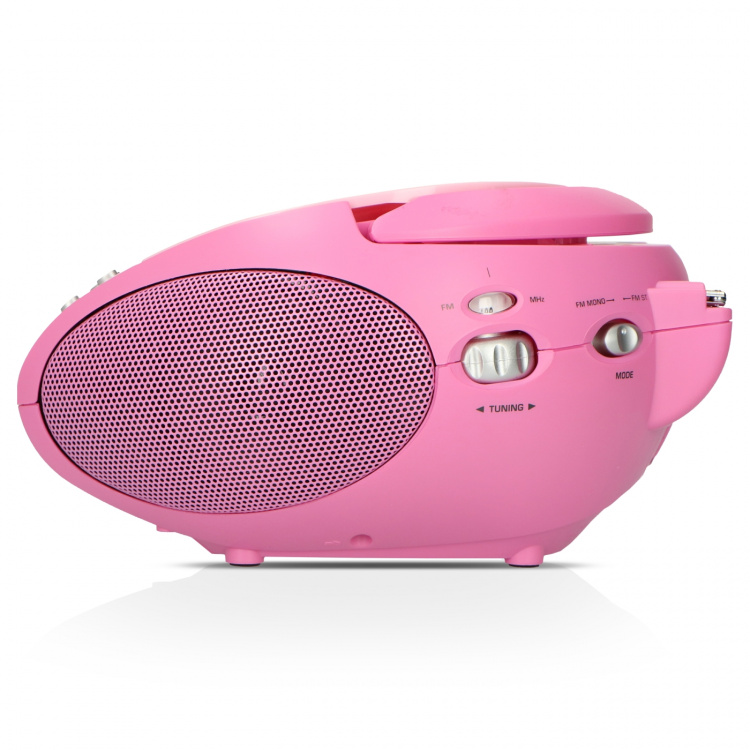 Lenco Portable stereo FM radio with CD player Pink Lenco Portable stereo FM radio with CD player Pink