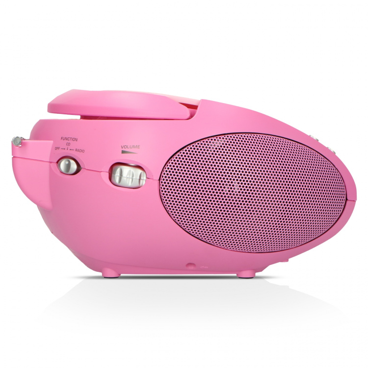 Lenco Portable stereo FM radio with CD player Pink Lenco Portable stereo FM radio with CD player Pink