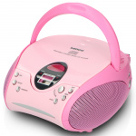 Lenco Portable stereo FM radio with CD player Pink Lenco Portable stereo FM radio with CD player Pink