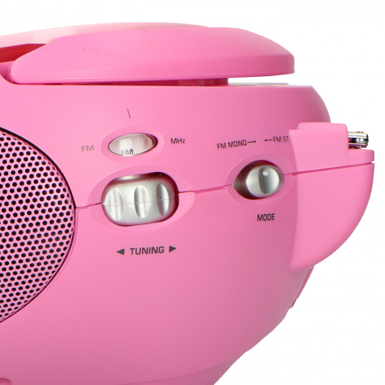 Lenco Portable stereo FM radio with CD player Pink Lenco Portable stereo FM radio with CD player Pink