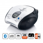 Lenco Portable CD player with FM radio and Bluetooth® White / Black Lenco Portable CD player with FM radio and Bluetooth® White / Black