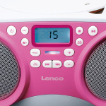 Lenco Portable FM Radio/CD/MP3 and USB player Pink Lenco Portable FM Radio/CD/MP3 and USB player Pink