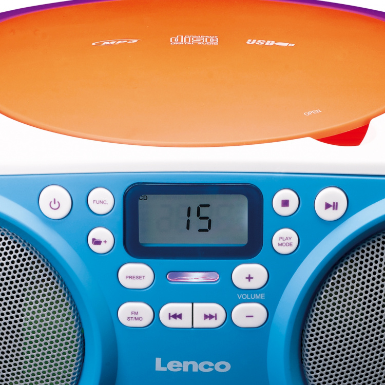 Lenco Portable FM Radio and CD/USB-player Multi colour Lenco Portable FM Radio and CD/USB-player Multi colour