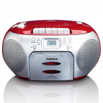 Lenco Portable FM Radio CD Cassette player Red Lenco Portable FM Radio CD Cassette player Red