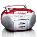 Lenco Portable FM Radio CD Cassette player Red Lenco Portable FM Radio CD Cassette player Red