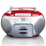 Lenco Portable FM Radio CD Cassette player Red Lenco Portable FM Radio CD Cassette player Red