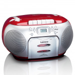 Lenco Portable FM Radio CD Cassette player Red Lenco Portable FM Radio CD Cassette player Red