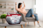 Lenco Portable FM Radio CD Cassette player Red Lenco Portable FM Radio CD Cassette player Red