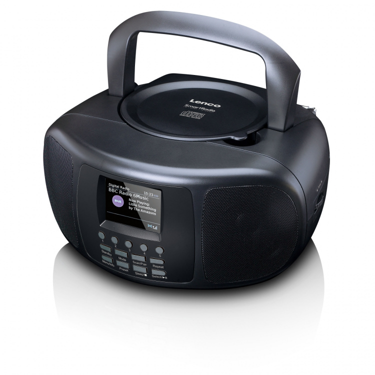 Lenco Portable internet radio with DAB+/FM, Bluetooth®, CD player, and large LCD colour display Black Lenco Portable internet radio with DAB+/FM, Bluetooth®, CD player, and large LCD colour display Black