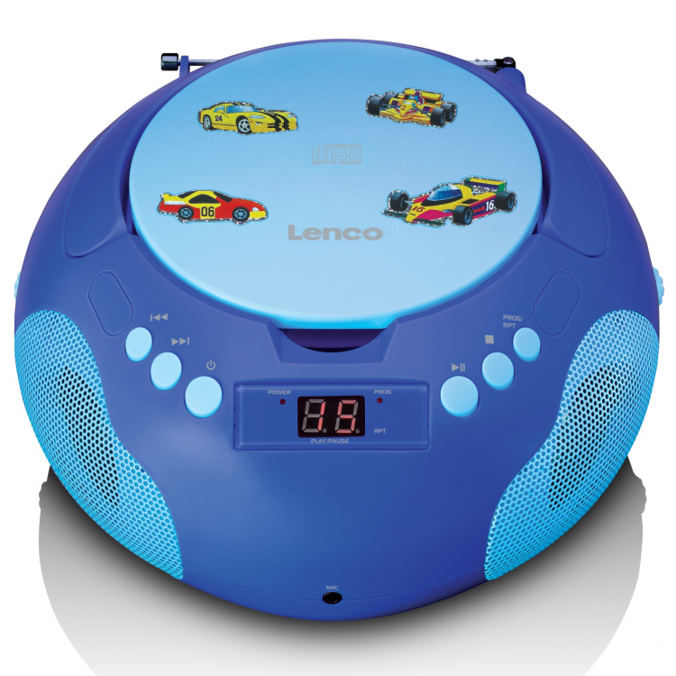 Lenco Portable radio / CD player with microfoon Blue Lenco Portable radio / CD player with microfoon Blue