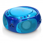 Lenco Portable FM Radio CD/MP3/USB Microphone & Light Effects Blue Lenco Portable FM Radio CD/MP3/USB Microphone & Light Effects Blue