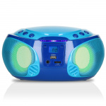 Lenco Portable FM Radio CD/MP3/USB Microphone & Light Effects Blue Lenco Portable FM Radio CD/MP3/USB Microphone & Light Effects Blue