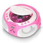 Lenco Portable FM Radio CD/MP3/USB Microphone & Light Effects Pink Lenco Portable FM Radio CD/MP3/USB Microphone & Light Effects Pink