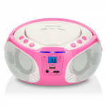 Lenco Portable FM Radio CD/MP3/USB Microphone & Light Effects Pink Lenco Portable FM Radio CD/MP3/USB Microphone & Light Effects Pink