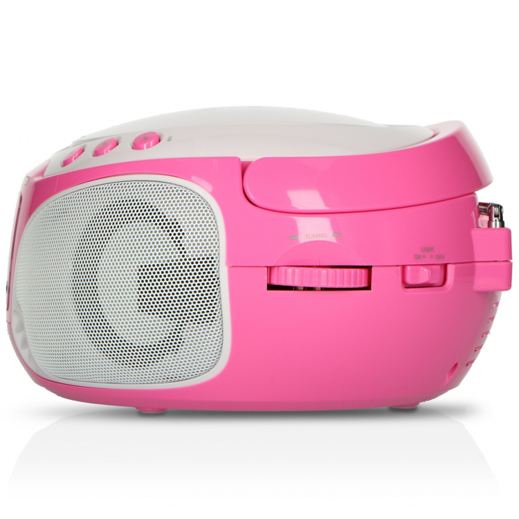 Lenco Portable FM Radio CD/MP3/USB Microphone & Light Effects Pink Lenco Portable FM Radio CD/MP3/USB Microphone & Light Effects Pink