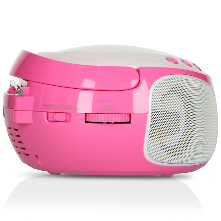 Lenco Portable FM Radio CD/MP3/USB Microphone & Light Effects Pink Lenco Portable FM Radio CD/MP3/USB Microphone & Light Effects Pink