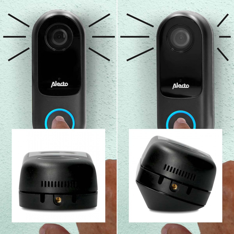 Alecto Smart Wi-Fi doorbell with camera, suitable for home automation Black